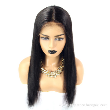 Middle Part frontal wig human hair,4x4 human hair closure wig Pre Plucked , 150% Brazilian cheap human hair lace wig vendor